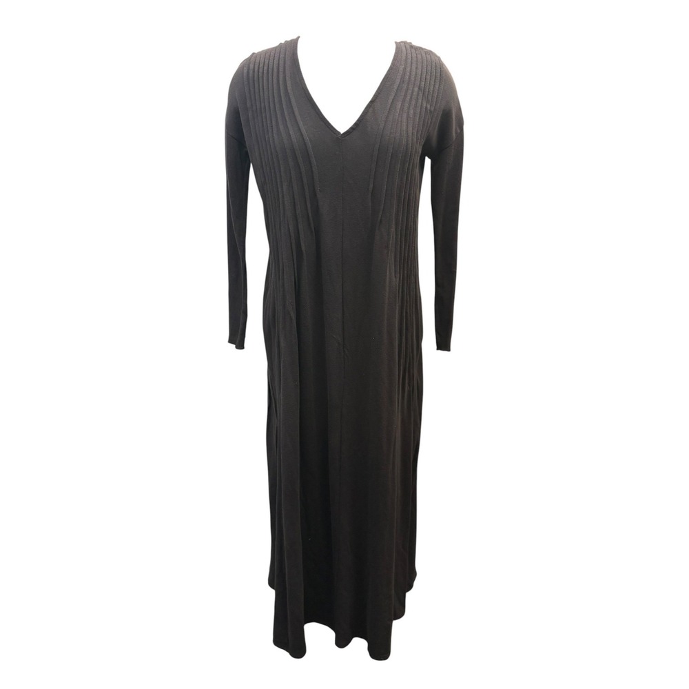Free People Sophie Ribbed Knit Maxi Dress Brown Long Sleeve V Neck Boho NWT XS